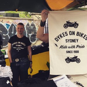 dykes on bikes sydney fair dair merchandise tshirt mardi gras